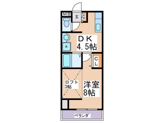 アビコエイトビル(1DK/6階)の間取り写真