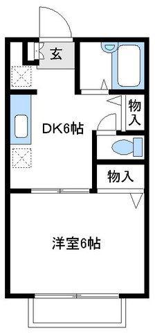 メゾンエスポワール(1DK/1階)の間取り写真