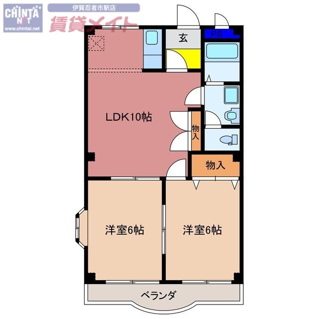 エミネンス(2LDK/2階)の間取り写真
