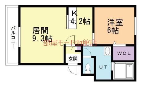 インペリアルS(1LDK/4階)の間取り写真