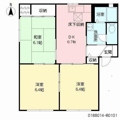 エクセレント川副B(3DK/1階)の間取り写真