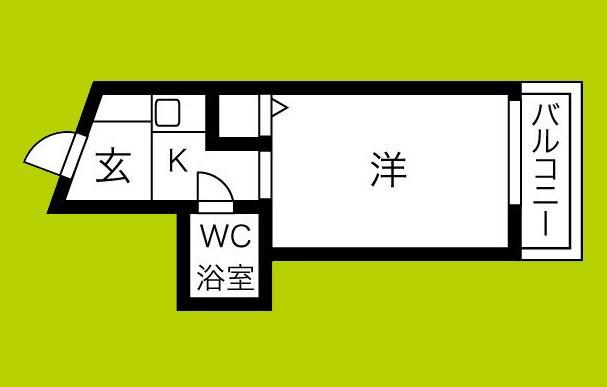 レクシア長柄(ワンルーム/4階)の間取り写真