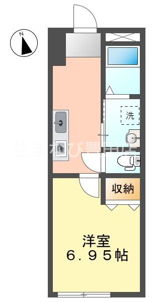 OPULENCE若宮(1K/3階)の間取り写真