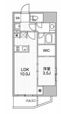 ディームス上野(1LDK/5階)の間取り写真