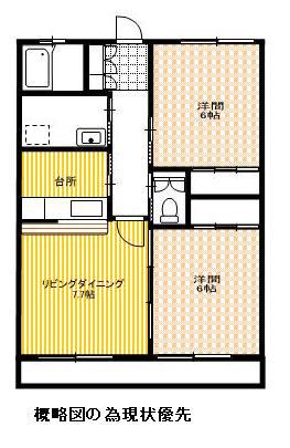 北ハイツ(2LDK/1階)の間取り写真