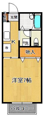 シティフォレスト(1K/2階)の間取り写真