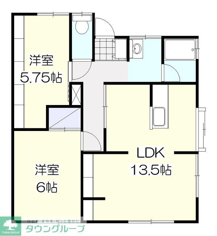 メゾン四ツ葉(2LDK/1階)の間取り写真