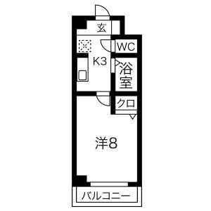 アネックス冨士(1K/3階)の間取り写真