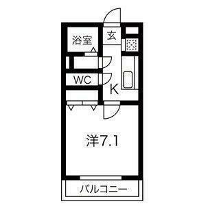 グランリアーレ荒井駅前(1K/3階)の間取り写真