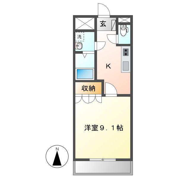 ピアッツア紗梨(1K/1階)の間取り写真