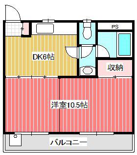 山田マンション(1DK/3階)の間取り写真