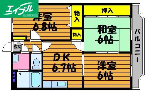 メモワール アイ(3DK/2階)の間取り写真