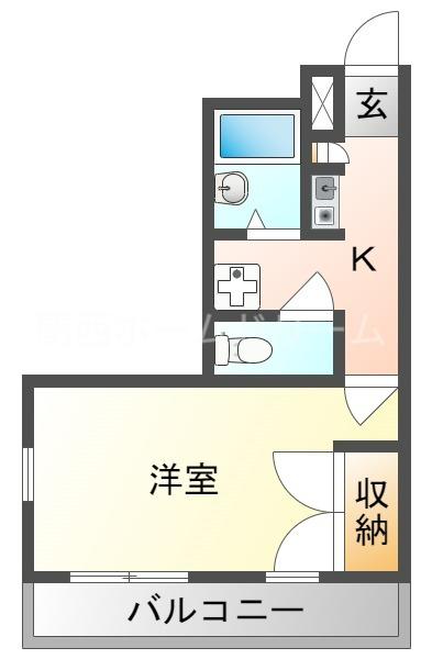 ソレイユ三ツ島(1K/1階)の間取り写真