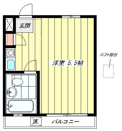 パークサイド矢来37(ワンルーム/1階)の間取り写真
