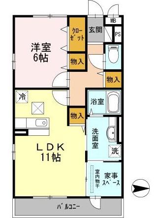 メゾンリヴェール(1LDK/3階)の間取り写真