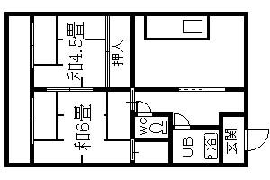 有馬マンション(2K/3階)の間取り写真
