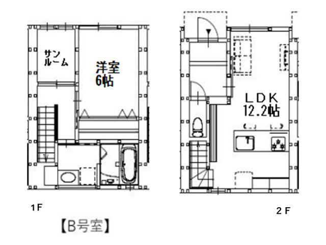 グランメゾンクレスト多治米VI(1LDK/1階)の間取り写真