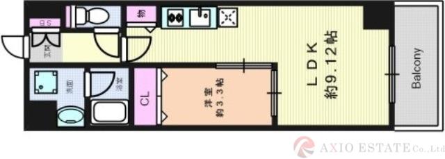 ルミネソレイユ江坂(1LDK/7階)の間取り写真