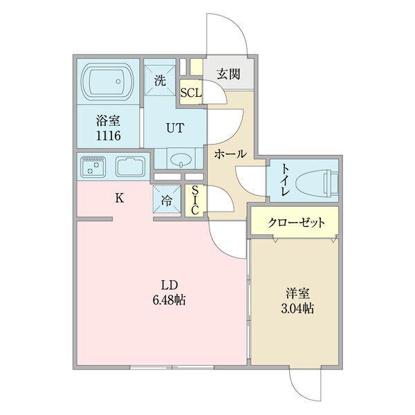 QUADOR名古屋ウエスト(1LDK/1階)の間取り写真