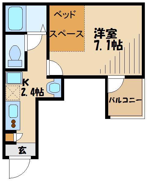 パディ世田谷(1K/1階)の間取り写真