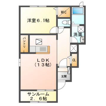 グランドールAOYAMA(1LDK/1階)の間取り写真