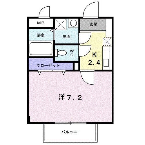 ＪＲ長崎本線 神埼駅 徒歩11分 2階建 築21年(1K/2階)の間取り写真