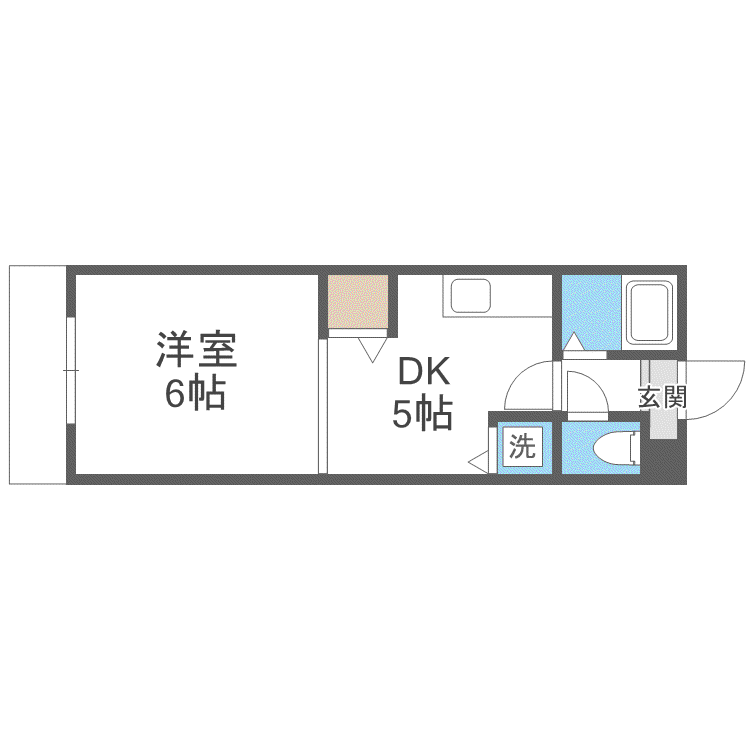 サポナール円山(1DK/4階)の間取り写真