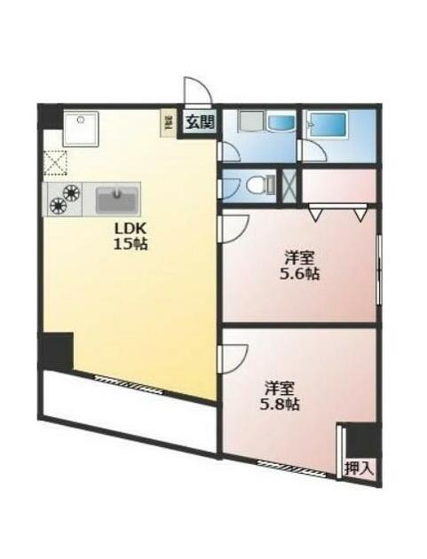 DWELL ドゥエル(2LDK/4階)の間取り写真