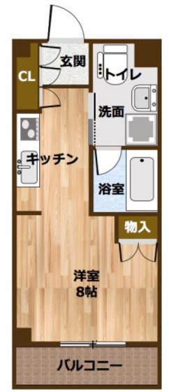 大空さくら荘(ワンルーム/3階)の間取り写真