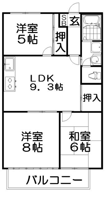 アメニティ93(3LDK/1階)の間取り写真