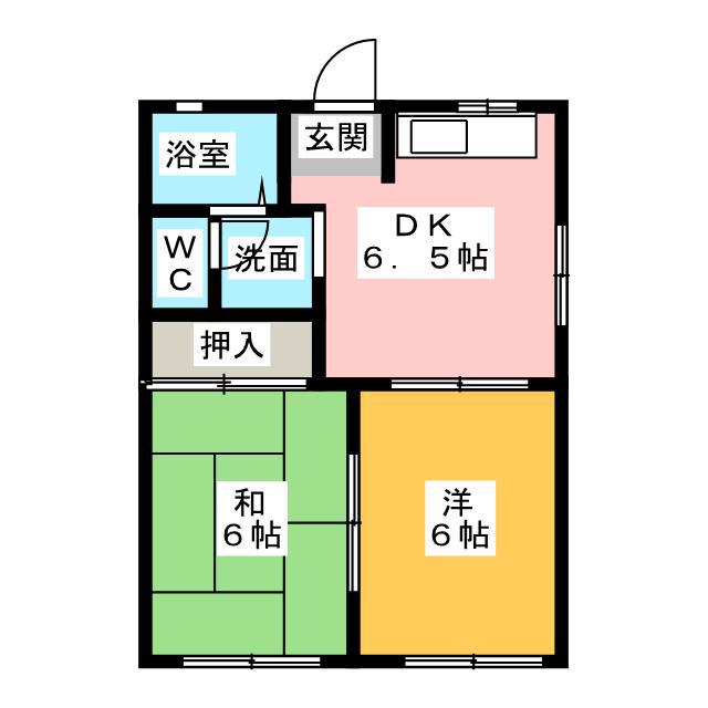ファミーユカタセ C(2DK/1階)の間取り写真