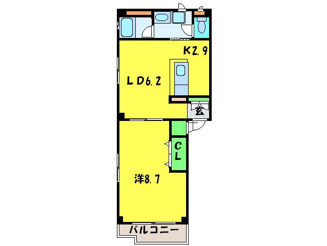 レジェントフィールド(1LDK/1階)の間取り写真