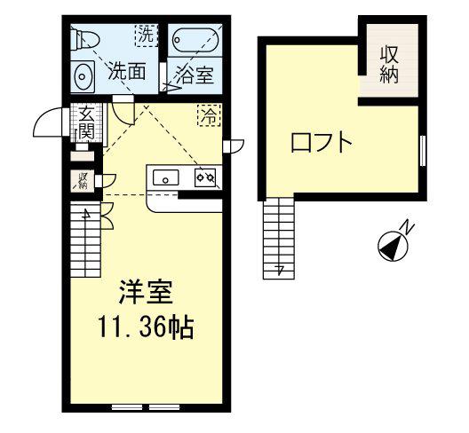 LEBENS GARDEN II(1K/2階)の間取り写真