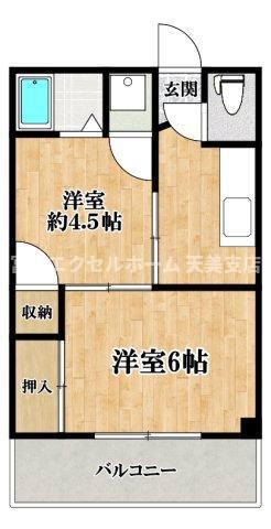 バローレ堺(2K/3階)の間取り写真