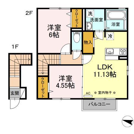 エル・サーティー(2LDK/2階)の間取り写真