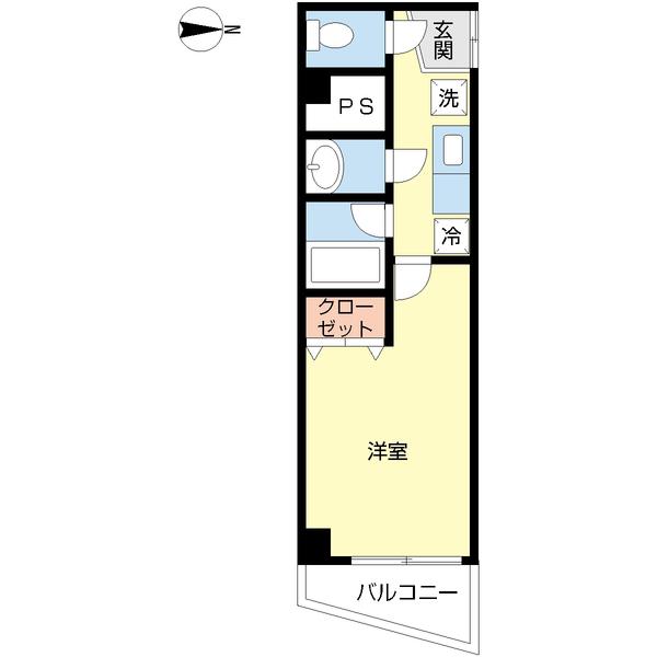 CUBES(1K/4階)の間取り写真