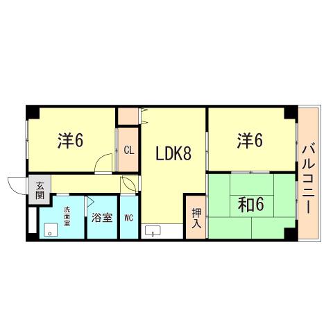 ステイツ明石大久保(3LDK/3階)の間取り写真