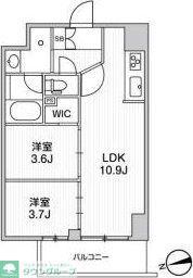 リテラス南千住サウス(2LDK/2階)の間取り写真