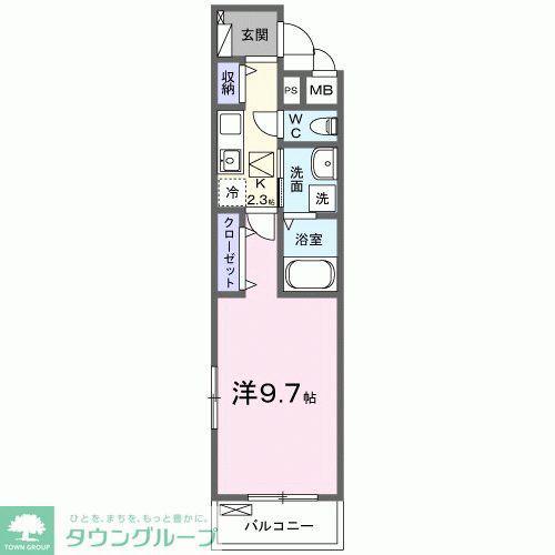 PRADERA吉川美南(1K/1階)の間取り写真