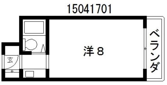 万代東シティーコーポ(1K/2階)の間取り写真