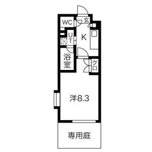 シティライフ藤ヶ丘西(1K/1階)の間取り写真
