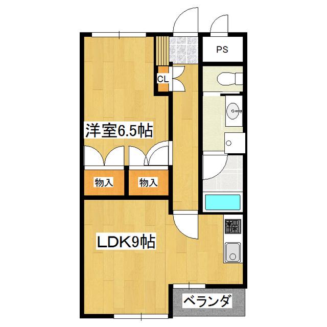 キャノン21(1LDK/1階)の間取り写真