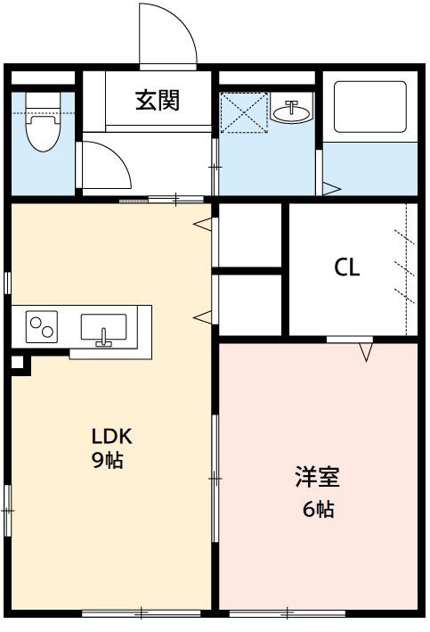 トラストあいみ(1LDK/2階)の間取り写真