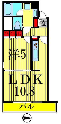 コンフォリア錦糸町(1LDK/13階)の間取り写真
