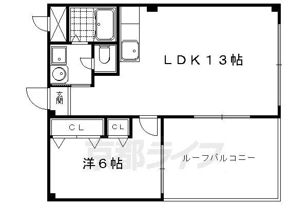 プチドエル修学院(1LDK/2階)の間取り写真