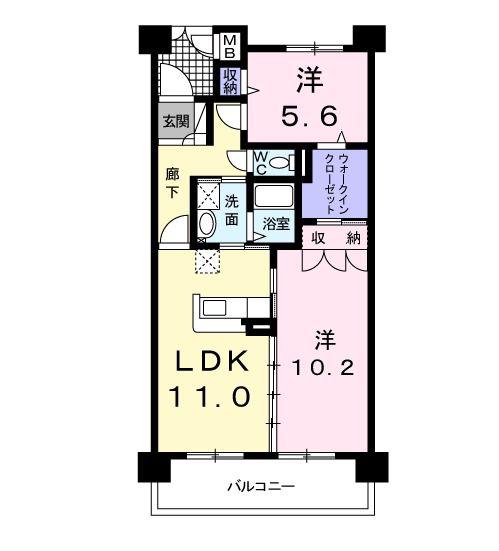 アーデントグレイス(2LDK/3階)の間取り写真