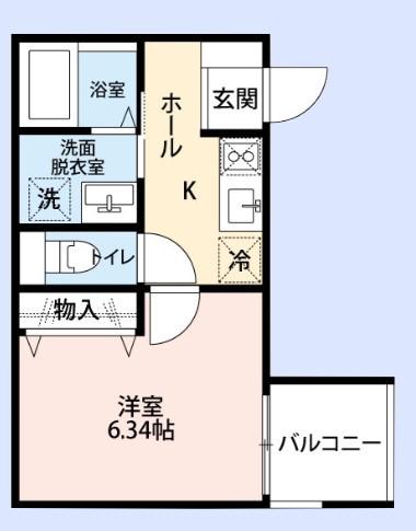 JHジェミニみずほ台(1K/2階)の間取り写真