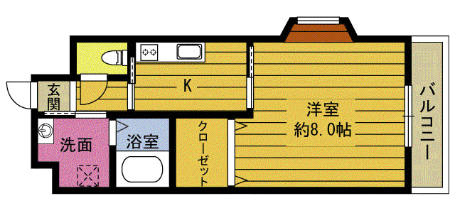 サニーサイド21(1K/1階)の間取り写真