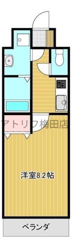 みなもマンション(1K/4階)の間取り写真