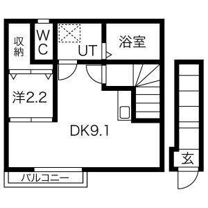 LEVARE(ワンルーム/2階)の間取り写真